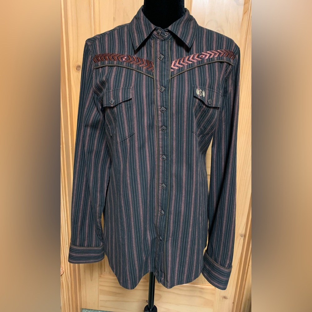 Shyanne Multicolor Striped Button-Down Shirt